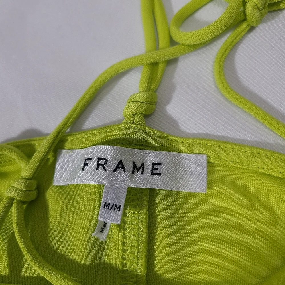 FRAME Delicate Knot‎ Lime Green Dress Size Med